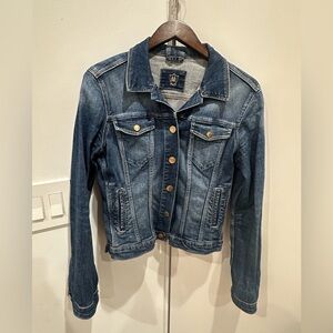 Massimo Dutti Blue Denim Jacket with Gold Buttons